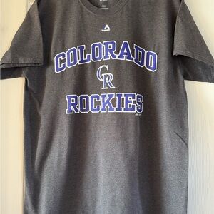 Majestic Colorado Rockies Gray T-Shirt